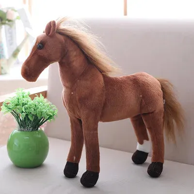 1pc 50-28cm Simulation Horse 5 Styles Stuffed Animal Plush Dolls High Quality Classic Toys For Children Gift