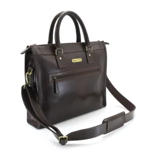 392008 Portfolio Briefcase Bag in Full Grain Dark Brown Leather | Style n Craft