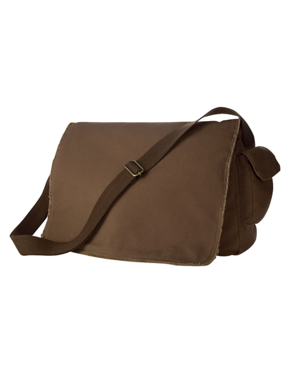 Authentic Pigment Unisex Pigment-Dyed Raw-Edge Messenger Bag