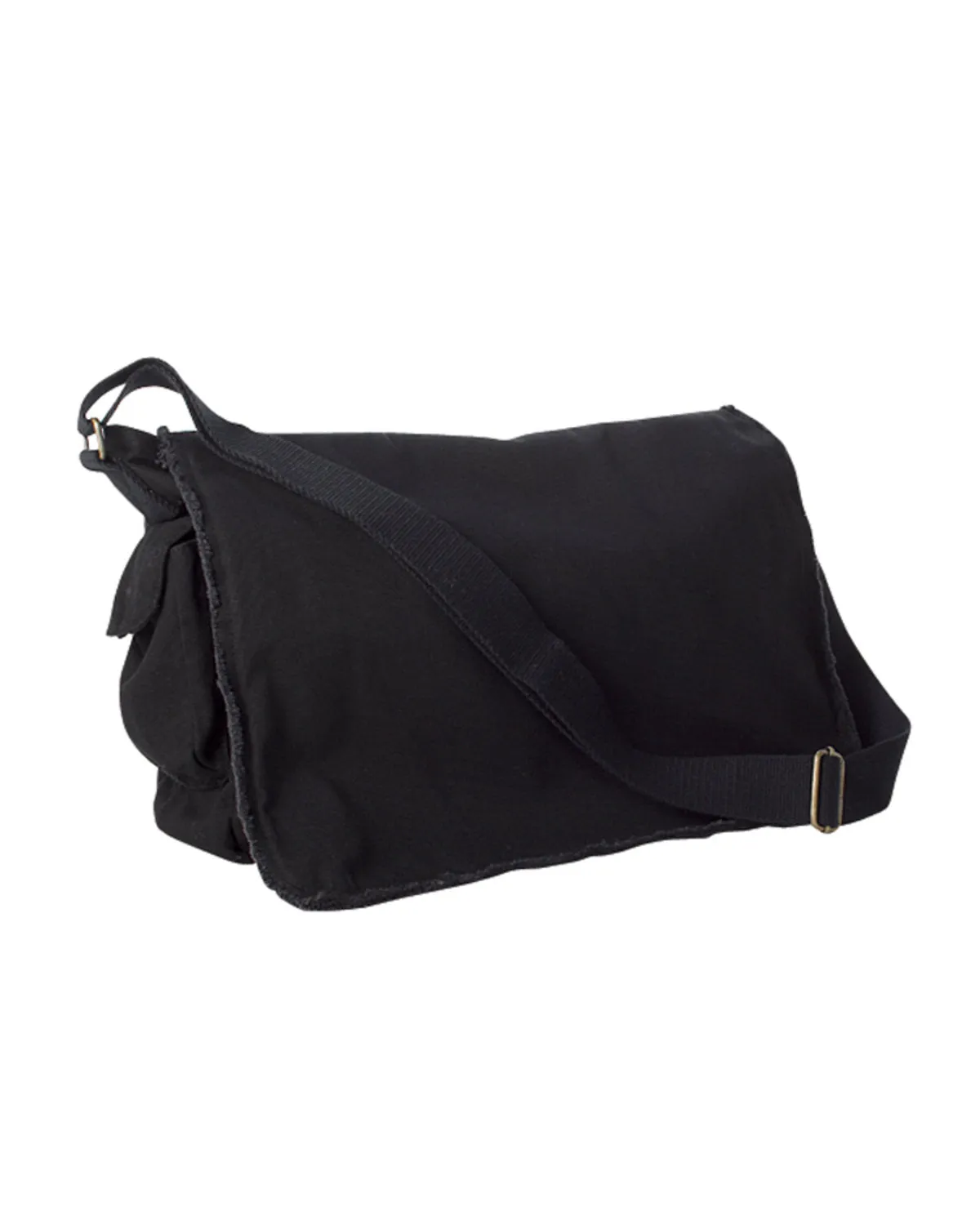 Authentic Pigment Unisex Pigment-Dyed Raw-Edge Messenger Bag