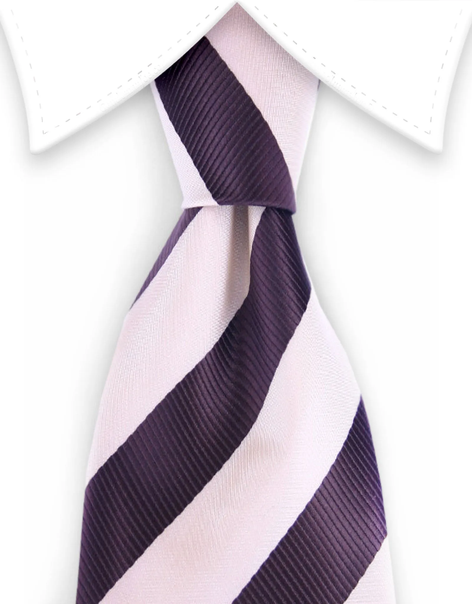 Beige & Brown Striped Collegiate Tie