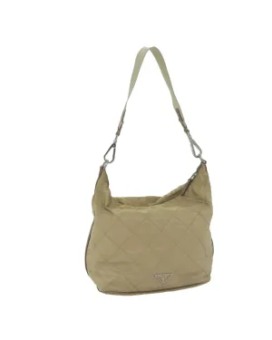 Beige Nylon Shoulder Bag by a Luxury Designer