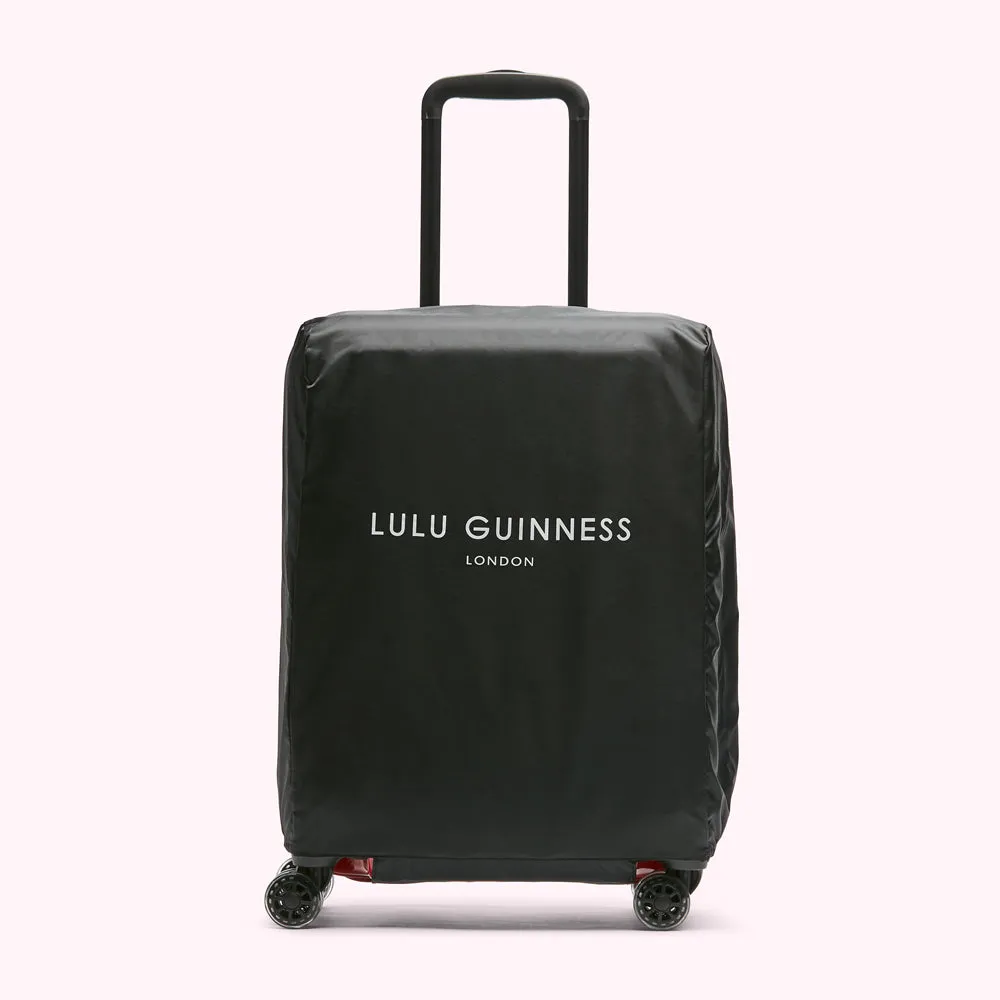 BLACK LULU LIPS CABIN SPINNER CASE AND LUGGAGE BELT