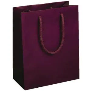 Burgundy Matte Rope Handle Euro-Tote Shopping Bags - 8.0 x 4.0 x 10.0