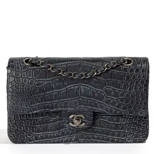 Chanel Double Flap Navy Exotic