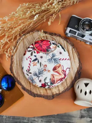 Designer Printed Round Clutch