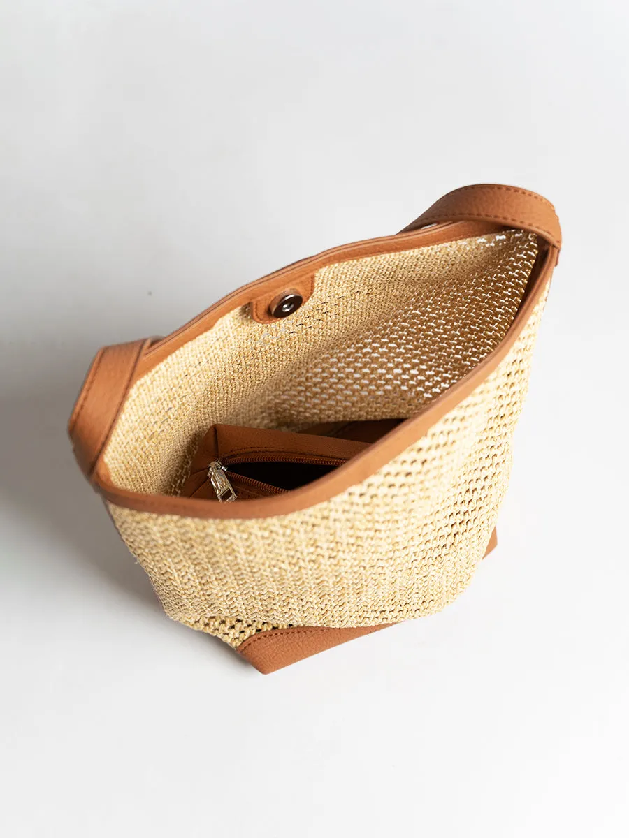 Felicia Raffia Tote Bag