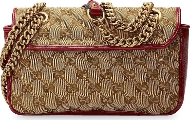 Gucci GG Marmont Mini Bag Beige/Ebony/New Cherry Red, beige