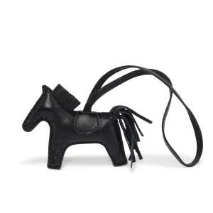 Hermes So Black Milo Lambskin Rodeo PM Bag Charm