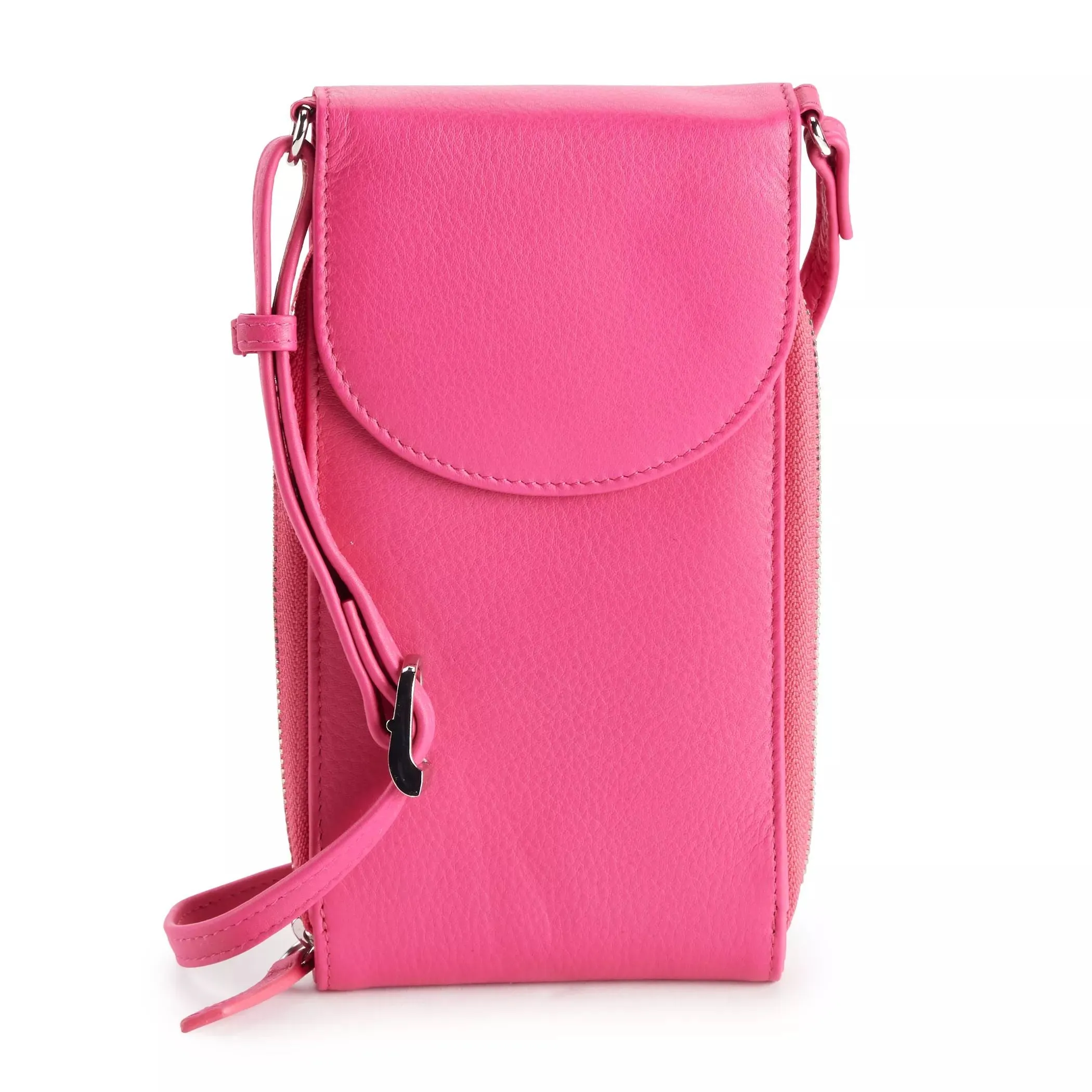 ili Leather accordion phone bag with RFID blocking ili, pink