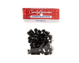 Licorice Bites Black 6 Ounce Peg Bags