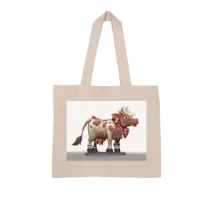 Light Brown Cow Large Organic Tote Bag