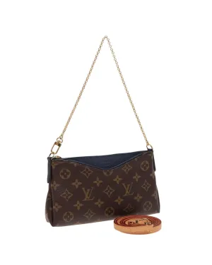 Monogram Canvas Pallas Clutch Bag with Shoulder Strap and Dust Bag