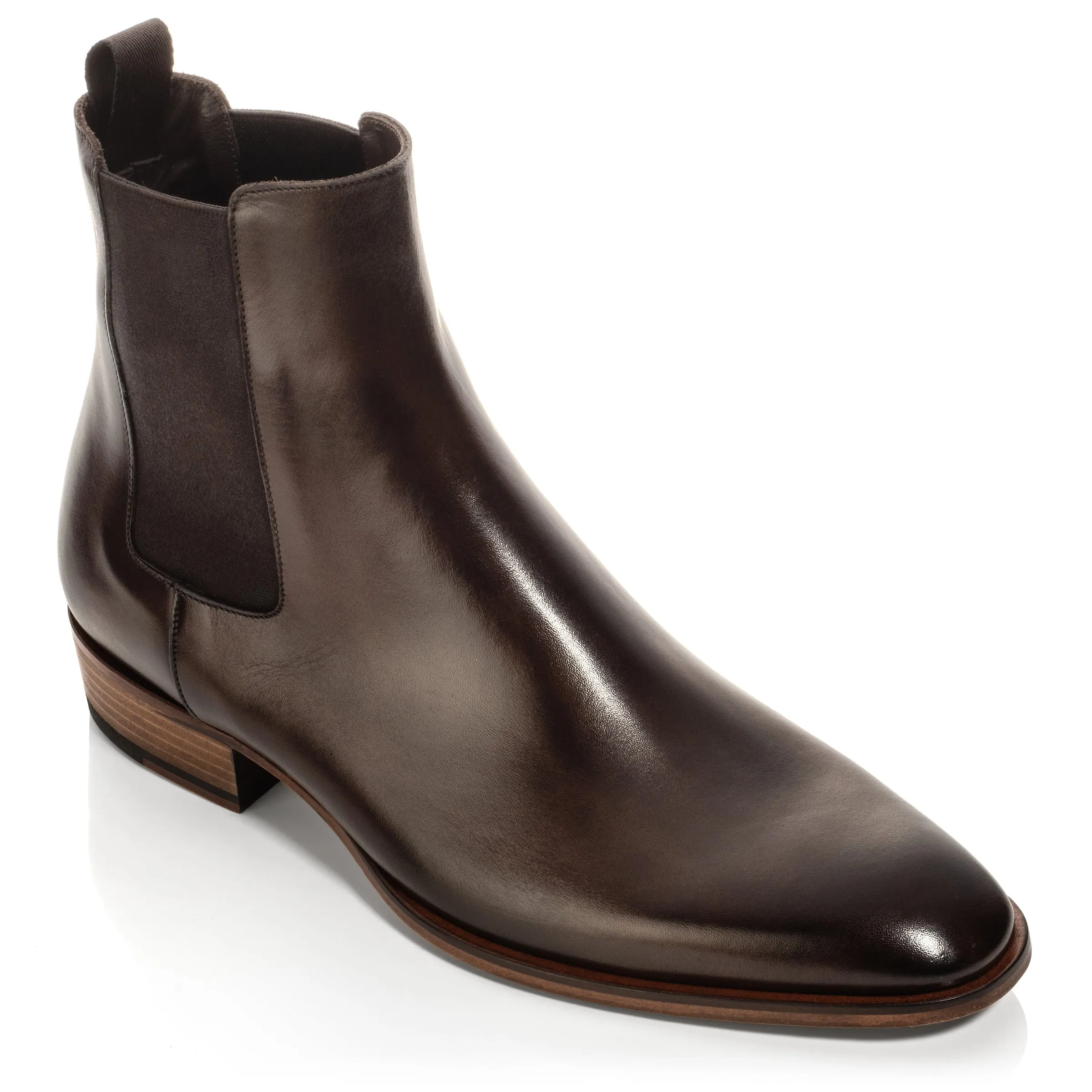 Myles Dark Brown Burnish Calf Chelsea Boot