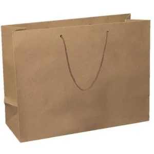 Natural Kraft Paper Euro-Tote Shopping Bags - 16.0 x 6.0 x 12.0