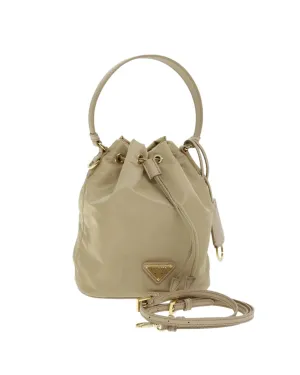 Nylon 2way Shoulder Bag - Beige