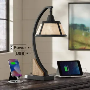 Oak River Gray Wash Desk Lamp