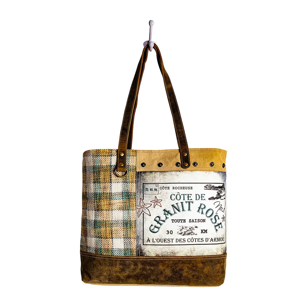 Plaid Granit Rose Tote Bag