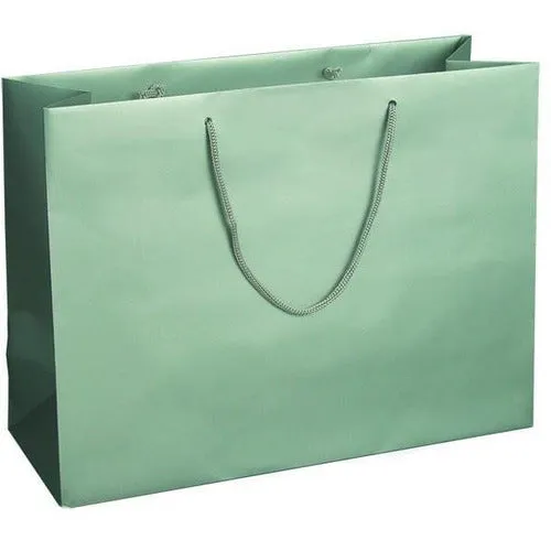 Platinum Matte Rope Handle Euro-Tote Shopping Bags - 16.0 x 6.0 x 12.0