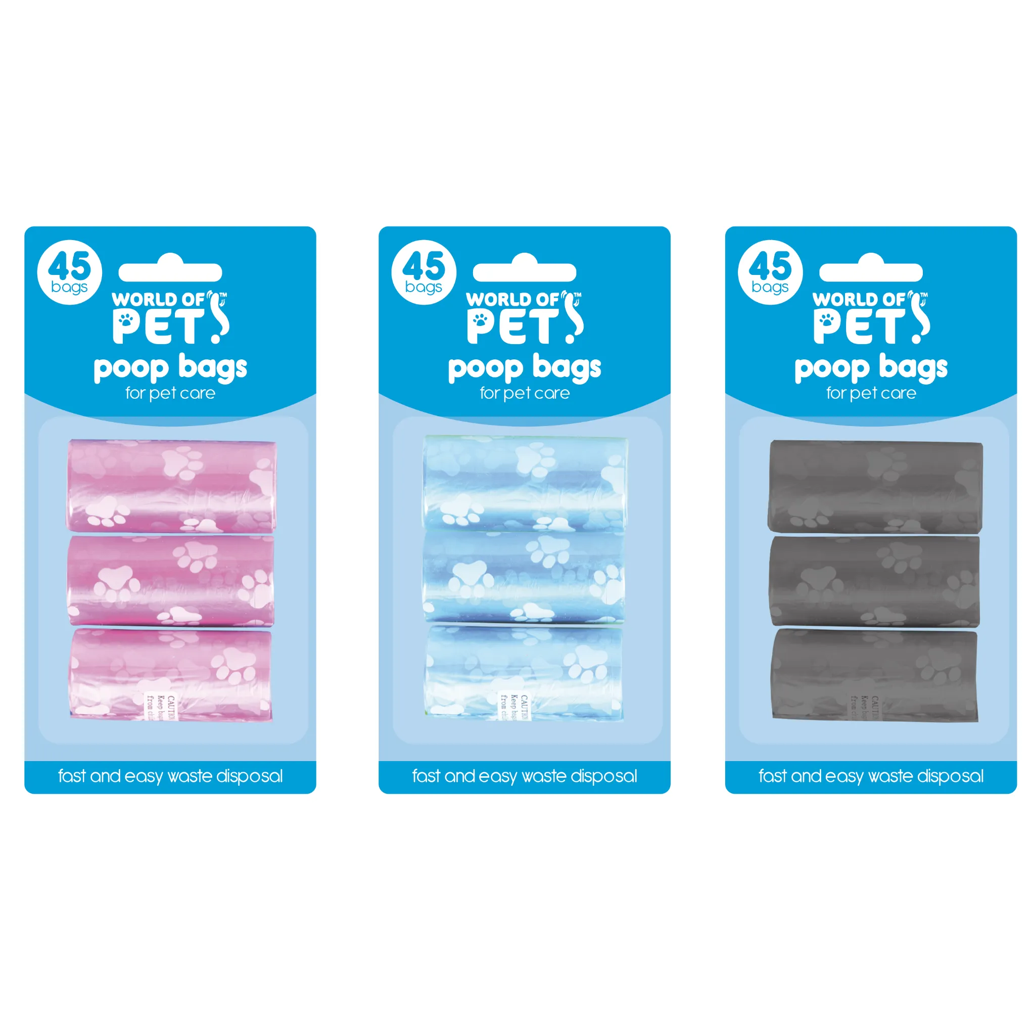 Poop Bag Refills x 45 (Assorted)