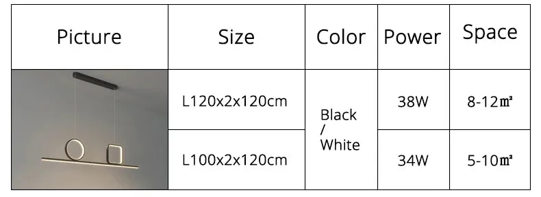 QIYI Seima Black White LED Pendant hanging lamp