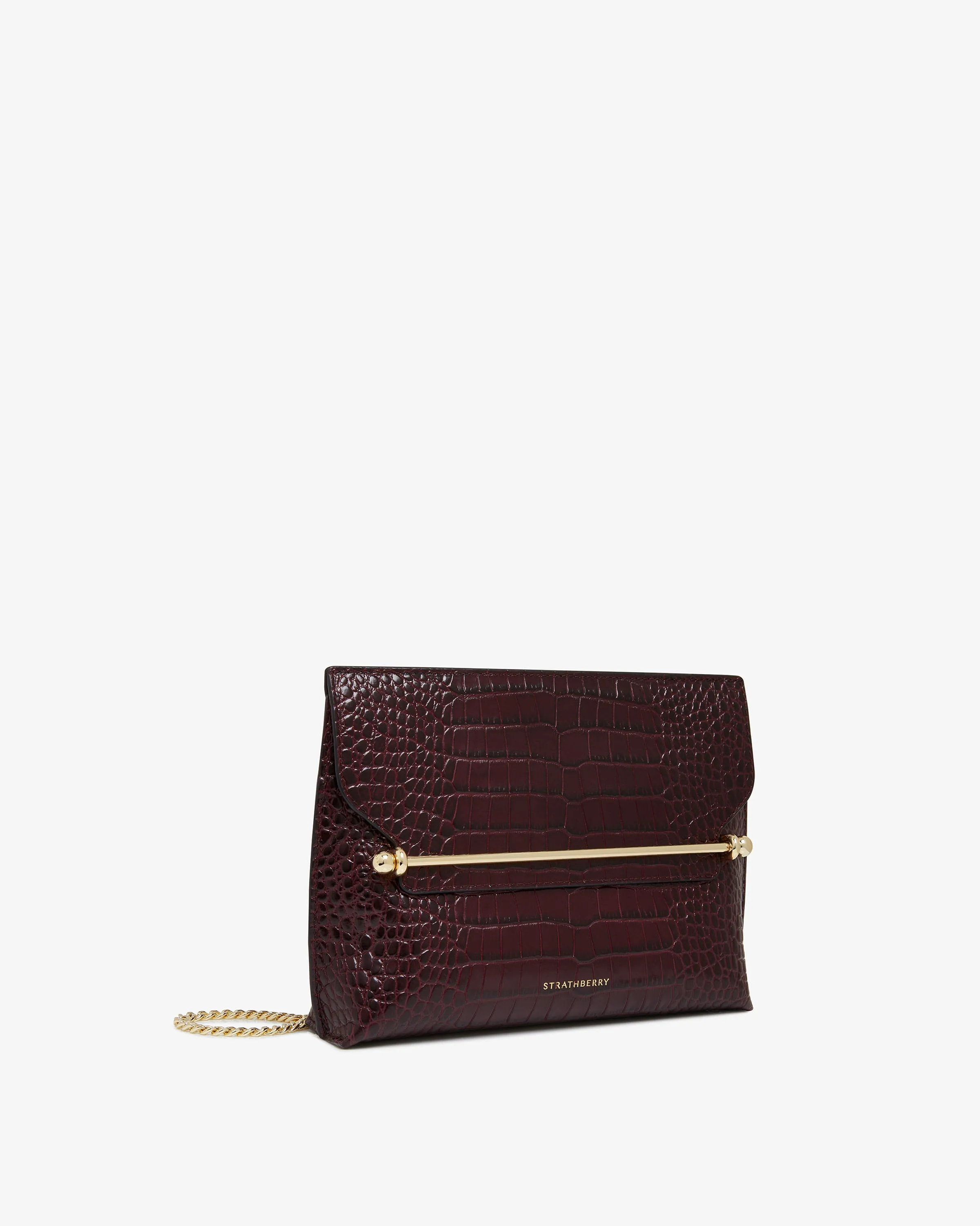 Stylist - Croc-Embossed Leather Burgundy