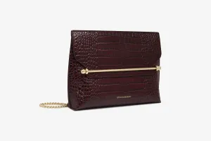 Stylist - Croc-Embossed Leather Burgundy