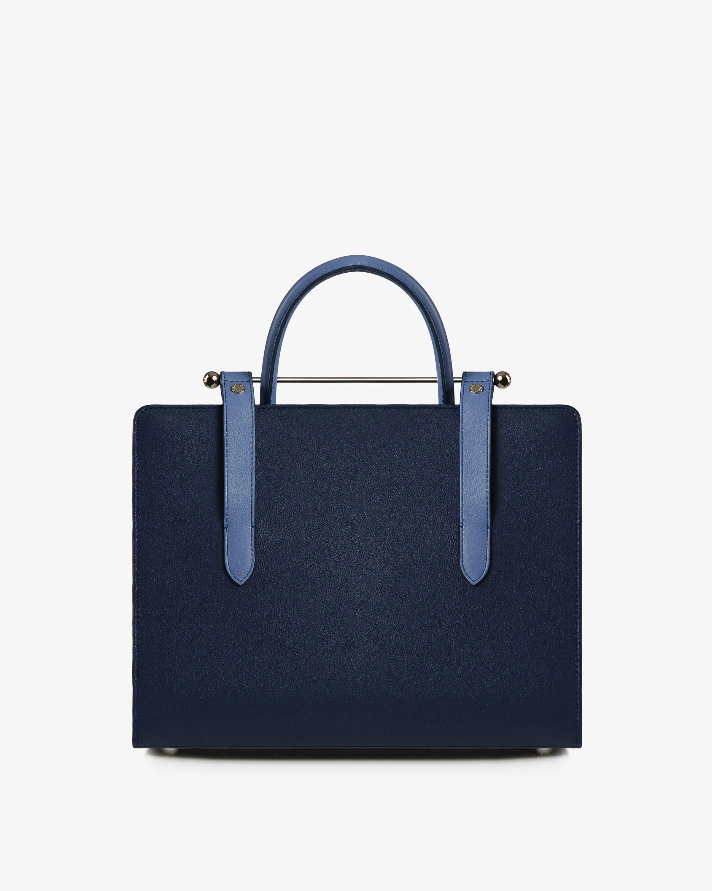 The Strathberry Midi Tote - Navy/Sea Blue with Silver Hardware