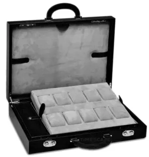 Premium 10-Unit Leather Watch Attache Case - UNDERWOOD (London) UN120/BLK