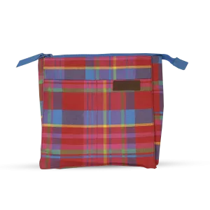 Wash Bag Tall - Manic Madras - Red