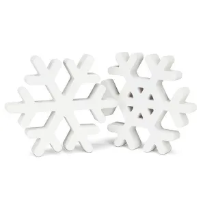 White Wood Snowflake Decor - Large 8"